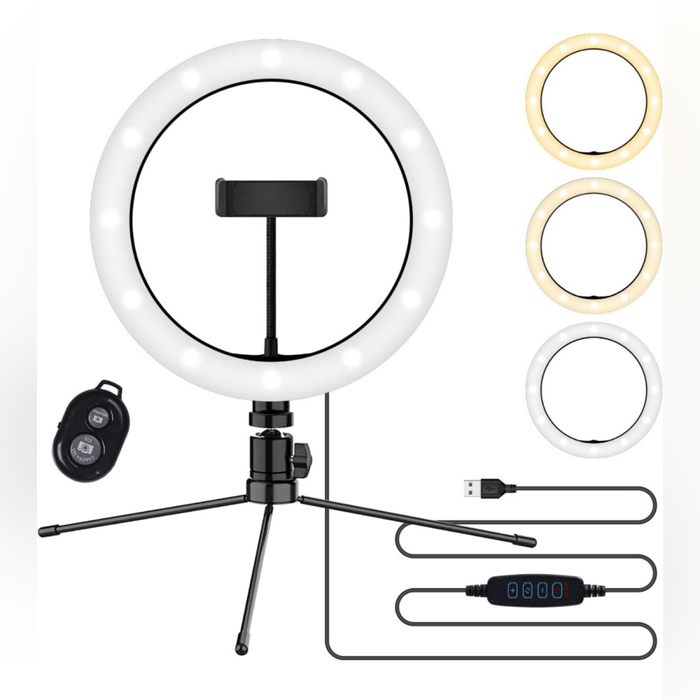10” LED Tabletop Ring Light with Remote